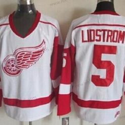 Detroit Red Wings #5 Nicklas Lidstrom Valkoinen Retro CCM Paita – Miesten