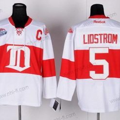 Detroit Red Wings #5 Nicklas Lidstrom Valkoinen Talvi Klassinen Paita – Miesten