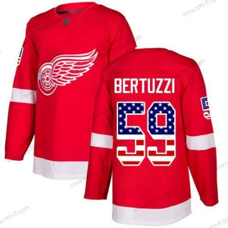 Detroit Red Wings #59 Tyler Bertuzzi Punainen Kotiottelu Aito USA Flag Ommeltu Jääkiekko Paita – Miesten