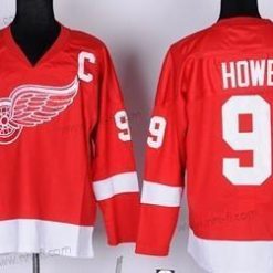 Detroit Red Wings #9 Gordie Howe Punainen Retro CCM Paita – Lasten