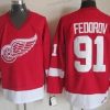 Detroit Red Wings #91 Sergei Fedorov Punainen Retro CCM Paita – Miesten