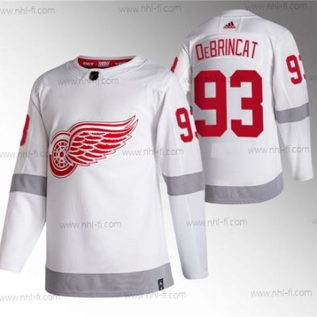 Detroit Red Wings #93 Alex Debrincat Valkoinen 2020-21 Käänteinen Retro Ommeltu Paita – Miesten