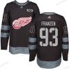 Detroit Red Wings #93 Johan Franzen Musta 1917-2017 100th Vuosipäivä Ommeltu NHL Paita – Miesten