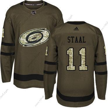 Didas Carolina Hurricanes #11 Jordan Staal Vihreä Salute to Service Ommeltu NHL Paita – Nuoret