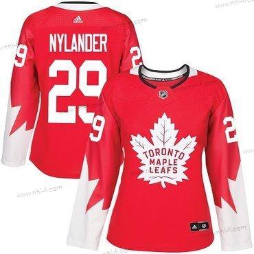 Didas Toronto Maple Leafs #29 William Nylander Punainen Kanadan maajoukkue Aito Ommeltu NHL Paita – Naisten