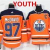 Edmonton Oilers #97 Connor Mcdavid Oranssi Kotiottelu Aito Ommeltu NHL Paita – Nuoret