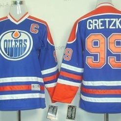 Edmonton Oilers #99 Wayne Gretzky Royal Sininen Retro CCM Paita – Lasten