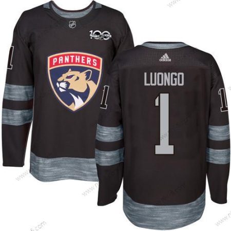 Florida Panthers #1 Roberto Luongo Musta 1917-2017 100th Vuosipäivä Ommeltu NHL Paita – Miesten