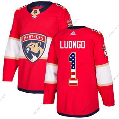 Florida Panthers #1 Roberto Luongo Punainen Kotiottelu Aito USA Flag Ommeltu NHL Paita – Nuoret