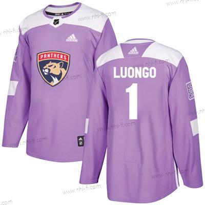 Florida Panthers #1 Roberto Luongo Violetti Aito Taistelee syöpää vastaan Ommeltu NHL Paita – Nuoret