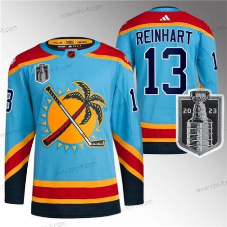 Florida Panthers #13 Sam Reinhart Sininen 2023 Stanley Cup Final Käänteinen Retro Ommeltu Paita – Miesten