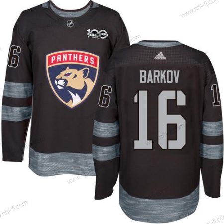 Florida Panthers #16 Aleksander Barkov Musta 1917-2017 100th Vuosipäivä Ommeltu NHL Paita – Miesten