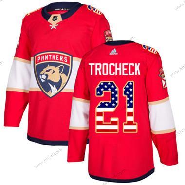 Florida Panthers #21 Vincent Trocheck Punainen Kotiottelu Aito USA Flag Ommeltu NHL Paita – Nuoret