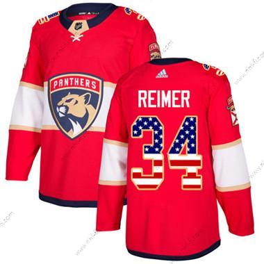 Florida Panthers #34 James Reimer Punainen Kotiottelu Aito USA Flag Ommeltu NHL Paita – Nuoret