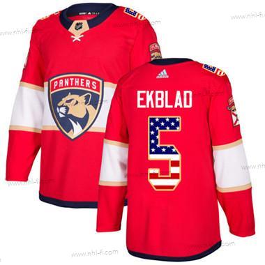 Florida Panthers #5 Aaron Ekblad Punainen Kotiottelu Aito USA Flag Ommeltu NHL Paita – Nuoret