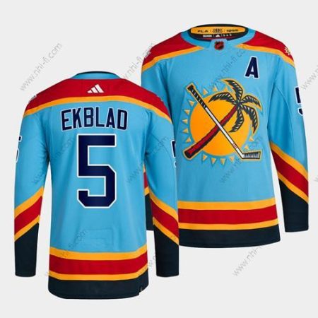 Florida Panthers #5 Aaron Ekblad Sininen 2022 Käänteinen Retro Ommeltu Paita – Miesten