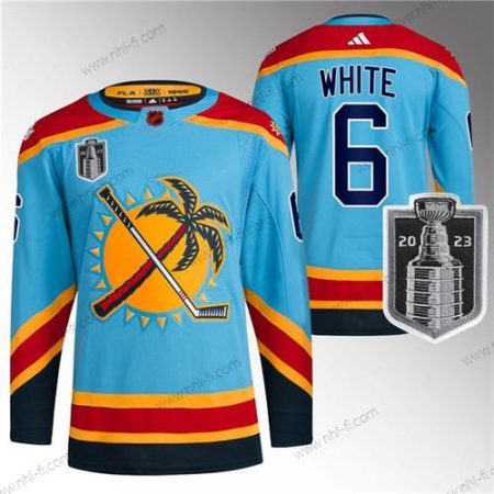 Florida Panthers #6 Colin Valkoinen Sininen 2023 Stanley Cup Final Käänteinen Retro Ommeltu Paita – Miesten