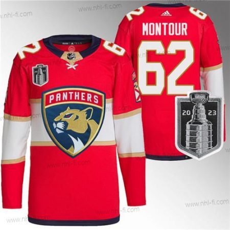 Florida Panthers #62 Brandon Montour Punainen 2023 Stanley Cup Final Ommeltu Paita – Miesten