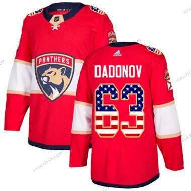 Florida Panthers #63 Evgenii Dadonov Punainen Kotiottelu Aito USA Flag Ommeltu NHL Paita – Nuoret