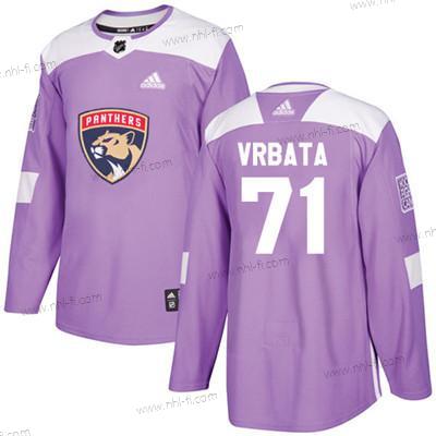 Florida Panthers #71 Radim Vrbata Violetti Aito Taistelee syöpää vastaan Ommeltu NHL Paita – Nuoret