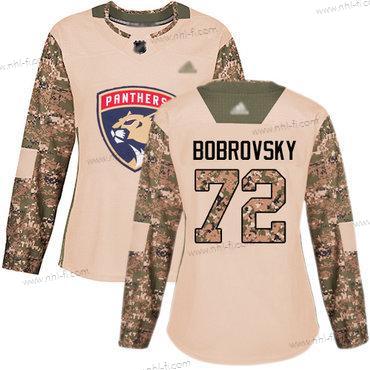 Florida Panthers #72 Sergei Bobrovsky Maastokuvio Aito 2017 Veterans Day Ommeltu Jääkiekko Paita – Naisten