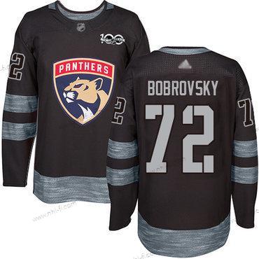 Florida Panthers #72 Sergei Bobrovsky Musta 1917-2017 100th Vuosipäivä Ommeltu Jääkiekko Paita – Miesten