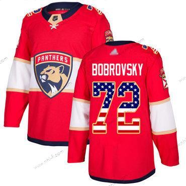 Florida Panthers #72 Sergei Bobrovsky Punainen Kotiottelu Aito USA Flag Ommeltu Jääkiekko Paita – Miesten