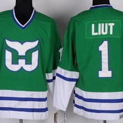 Hartford Whalers #1 Mike Liut Vihreä Retro CCM Paita – Miesten