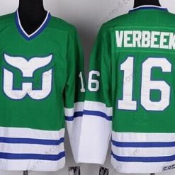 Hartford Whalers #16 Pat Verbeek Vihreä Retro CCM Paita – Miesten