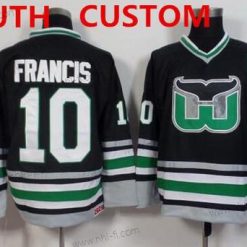 Hartford Whalers Räätälöidyt Musta Retro Paita – Nuoret