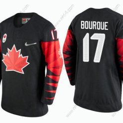 Kanada Maajoukkue #17 Rene Bourque Musta 2018 Talvi Olympics Paita – Miesten