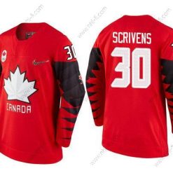 Kanada Maajoukkue #30 Ben Scrivens Punainen 2018 Talvi Olympics Paita – Miesten