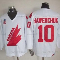 Kanadan maajoukkue #10 Dale Hawerchuk 1991 Olympic Valkoinen CCM Vintage Paita – Miesten