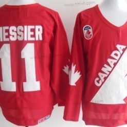 Kanadan maajoukkue #11 Mark Messier 1991 Olympic Punainen Retro CCM Paita – Miesten