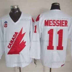 Kanadan maajoukkue #11 Mark Messier 1991 Olympic Valkoinen CCM Vintage – Miesten