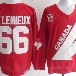 Kanadan maajoukkue #66 Mario Lemieux 1991 Olympic Punainen Retro CCM Paita – Miesten