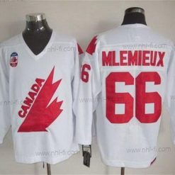 Kanadan maajoukkue #66 Mario Lemieux 1991 Olympic Valkoinen CCM Vintage Paita – Miesten