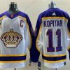 Los Angeles Kings #11 Anze Kopitar Valkoinen 2022 Käänteinen Retro Ommeltu Paita – Miesten