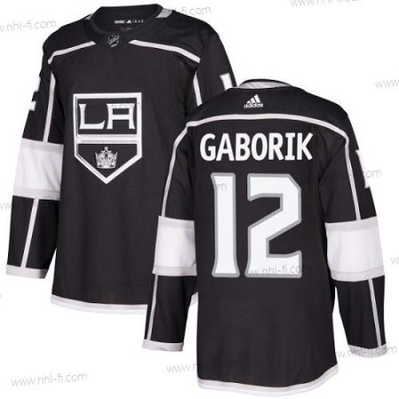 Los Angeles Kings #12 Marian Gaborik Musta Kotiottelu Aito Ommeltu NHL Paita – Nuoret