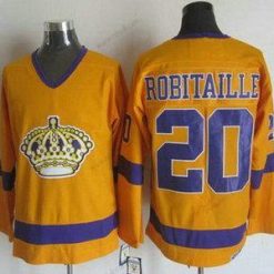 Los Angeles Kings #20 Luc Robitaille 1970-71 Valkoinen CCM Vintage Paita – Miesten