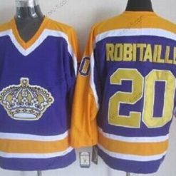 Los Angeles Kings #20 Luc Robitaille Violetti With Keltainen Retro CCM Paita – Miesten