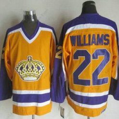 Los Angeles Kings #22 Tiger Williams 1980-81 Keltainen CCM Vintage Paita – Miesten