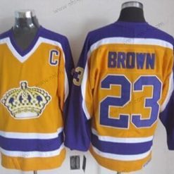 Los Angeles Kings #23 Dustin Brown Keltainen Retro CCM Paita – Miesten