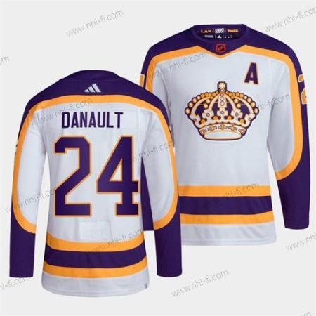 Los Angeles Kings #24 Phillip Danault Valkoinen 2022 Käänteinen Retro Ommeltu Paita – Miesten