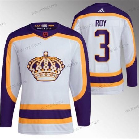 Los Angeles Kings #3 Matt Roy Valkoinen 2022 Käänteinen Retro Ommeltu Paita – Miesten