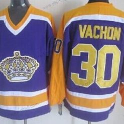 Los Angeles Kings #30 Rogie Vachon Violetti With Keltainen Retro CCM Paita – Miesten