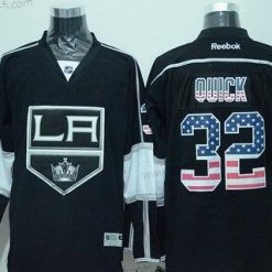 Los Angeles Kings #32 Jonathan Quick Musta USA Flag Jääkiekko Paita – Miesten