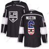 Los Angeles Kings #6 Jake Muzzin Musta Kotiottelu Aito USA Flag Ommeltu NHL Paita – Nuoret