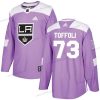 Los Angeles Kings #73 Tyler Toffoli Violetti Aito Taistelee syöpää vastaan Ommeltu NHL Paita – Nuoret