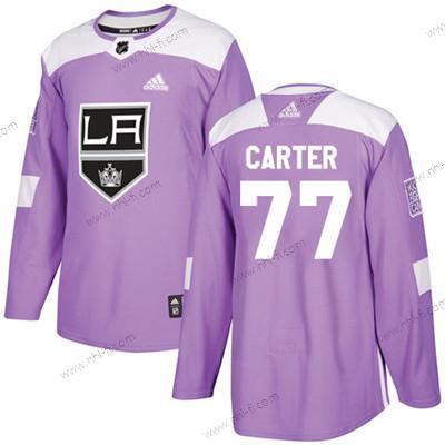 Los Angeles Kings #77 Jeff Carter Violetti Aito Taistelee syöpää vastaan Ommeltu NHL Paita – Nuoret